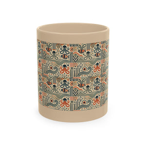Tropical Coffee Mug — 'Tropics Lifestyle Coffee' Floral Parrot Ceramic Mug