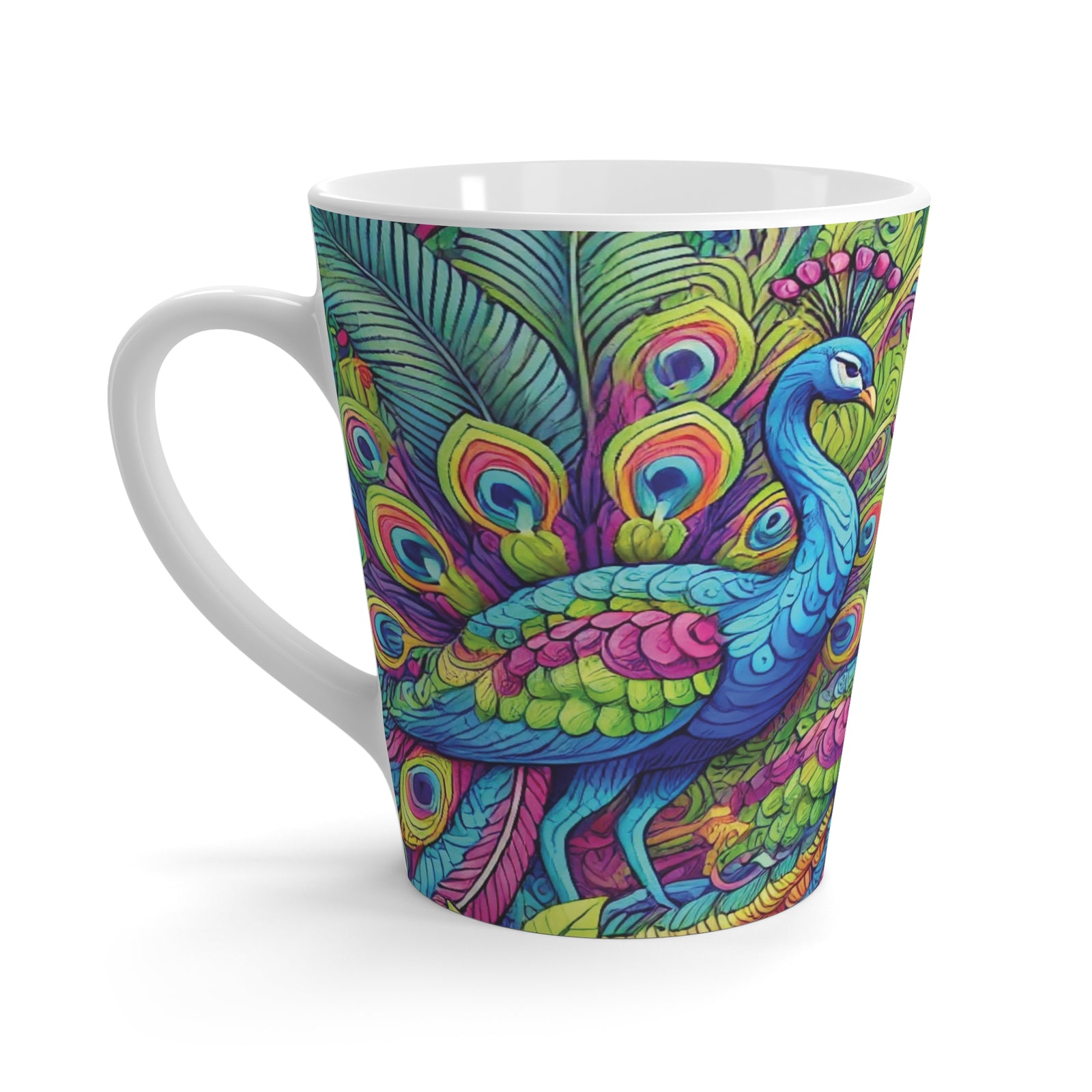 Latte White Mug - Peacock Prism