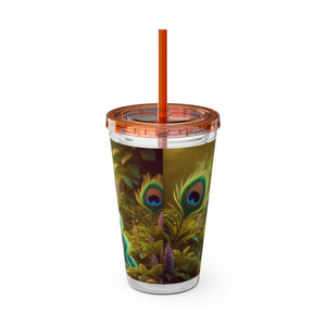 Tropical Tumbler with Straw | 16 oz: Baby Peacock