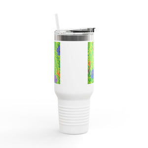 Midnight Flower Lime Insulated Travel Mug - 40oz - Perfect for Outdoor Adventures