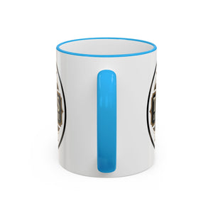 Accent Rim & Handle Coffee Mug — Tropics Lifestyle Coffee Pearl/Palm Logo