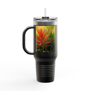 Red Flame Palms Insulated Travel Mug - 40oz - Perfect for Outdoor Adventures