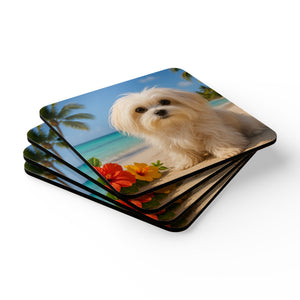 Coaster Set/4 - Puppy Ariel at the Beach
