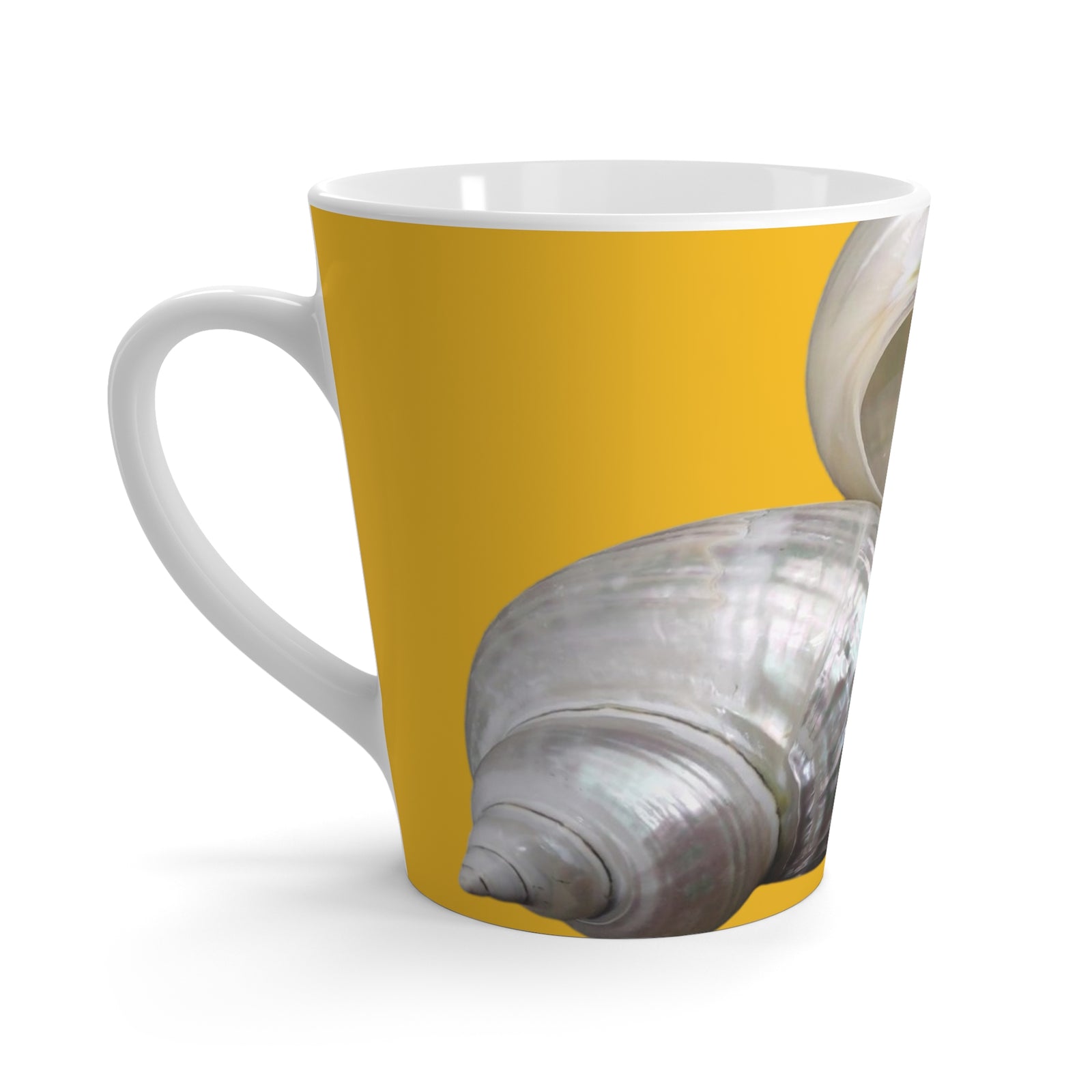 Latte Mug - Perfect for Coffee Enthusiasts / Lustrous Seashell Trio, Yellow