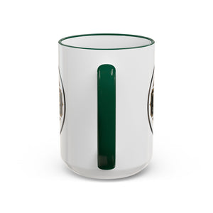 Accent Rim & Handle Coffee Mug — Tropics Lifestyle Coffee Pearl/Palm Logo