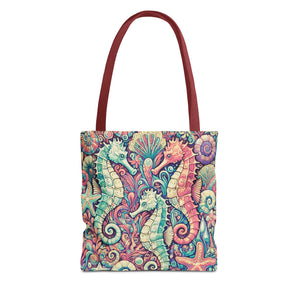 Seahorse Trio Tote Bag, Retro- 3 Sizes