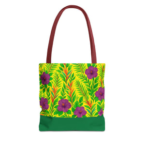 Midnight Flower Lime Tote Bag - 3 Sizes