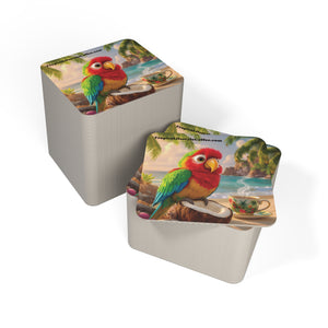 Cardboard Coaster Set — Tiki the Parrot Coffee Coasters (50/100 pcs)