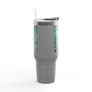 Insulated Travel Mug, 40oz / Sumatran Rabbits/Tundra - Perfect for Outdoor Adventures