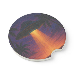 Soapstone Car Coaster - UFO at Beach Sunset