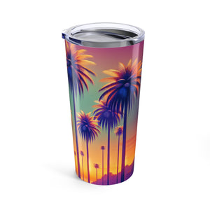 20oz Tropical Glossy Tumbler / Sunset Palms