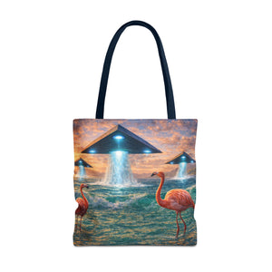 UFO and Flamingos Tote Bag - 3 Sizes