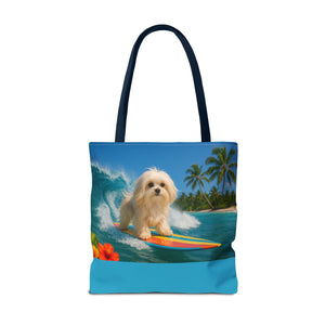 Puppy Ariel the Dog Surfer Tote Bag - 3 Sizes