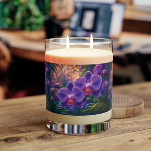 Twilight Orchid Garden Scented Candle — Floral 11oz Glass Jar