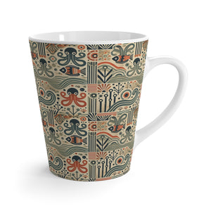 Latte White Mug - Mid-Century Octopus
