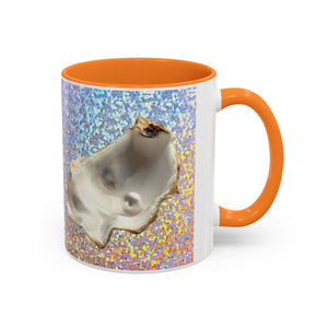 Colorful Mugs (11oz, 15oz), Disco White Pearl Oyster