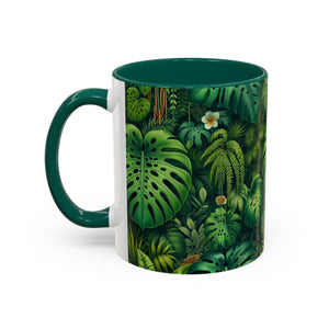 Accent Color Coffee Mug, Many Colors - 11oz & 15oz / Rainforest Greenery