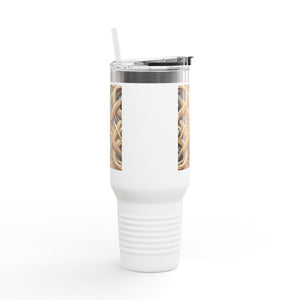 Insulated Travel Mug, 40oz / Beach Wicker - Perfect for Outdoor Adventures