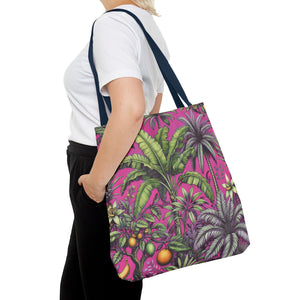 Tropical Fruit/Hot Pink Tote Bag - 3 Sizes