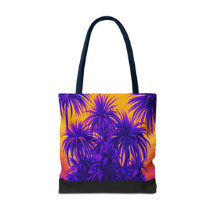Tiny Palm Island Pop/Black Tote Bag - 3 Sizes