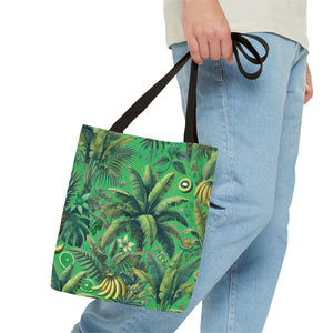 Tropical Palms & Bananas Tote Bag, Green - 3 Sizes