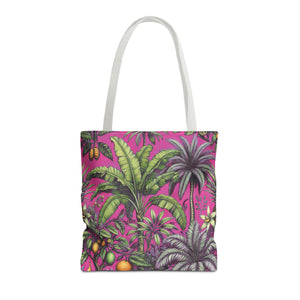 Tropical Fruit/Hot Pink Tote Bag - 3 Sizes