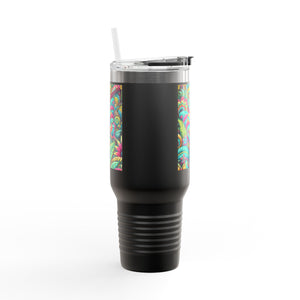Insulated Travel Mug, 40oz / Rainforest Butterfly Pop - Perfect for Outdoor Adventures