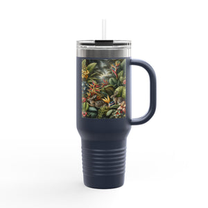 Insulated Travel Mug - 40oz - Perfect for Outdoor Adventures / Rainforest Rabbit Outing