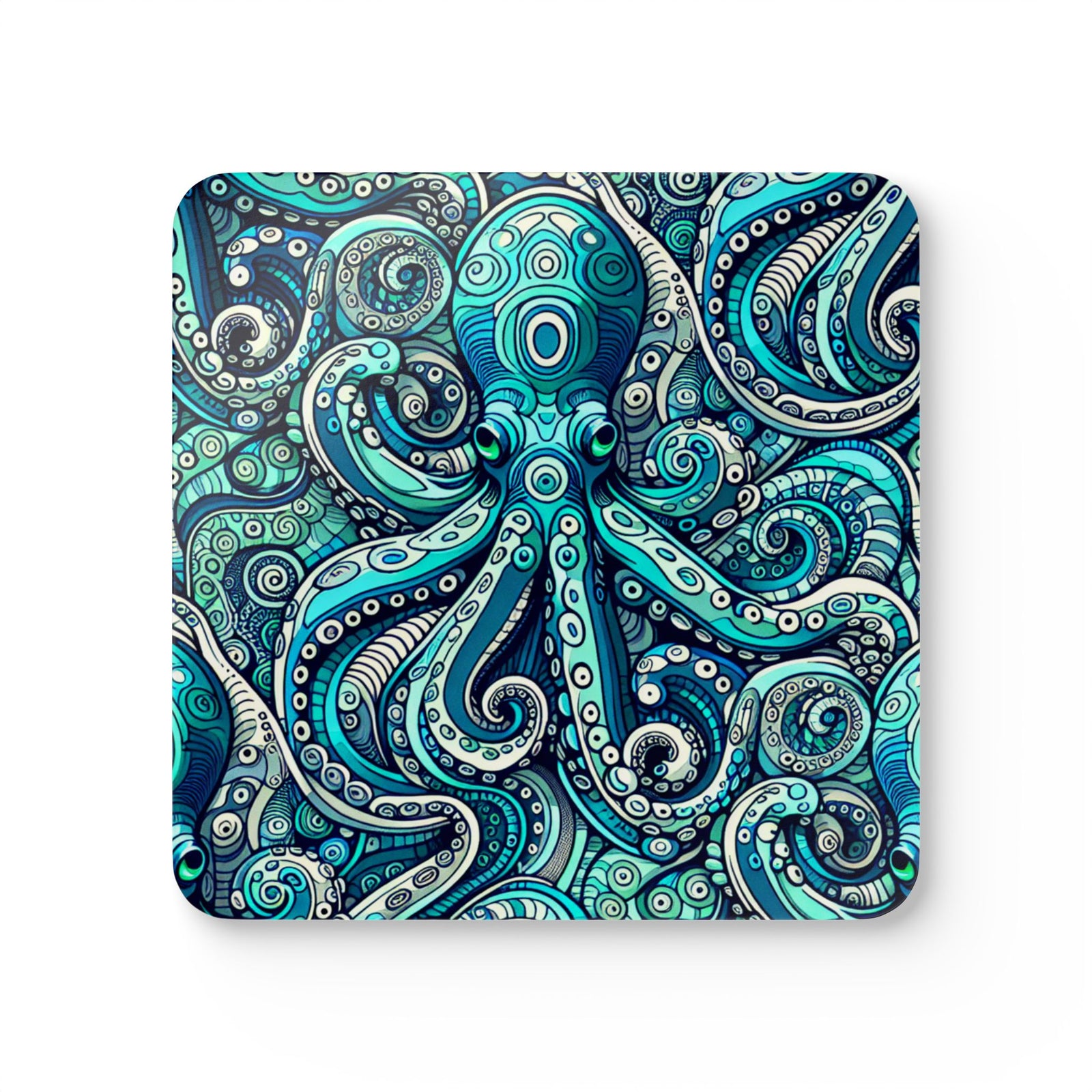 Coaster Set/4 -  Aqua Octopus