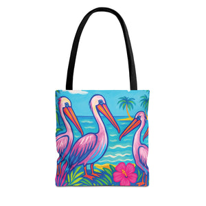 Beach Pelican Party Tote Bag - 3 Sizes
