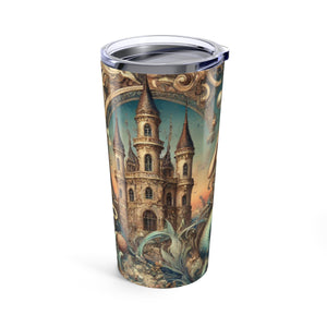 20oz Tropical Glossy Tumbler, Stainless Steel / Mermaid Royale