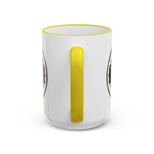 Accent Rim & Handle Coffee Mug — Tropics Lifestyle Coffee Pearl/Palm Logo