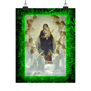 Matte Religious Poster — Mary and the Angels Christian Art Print