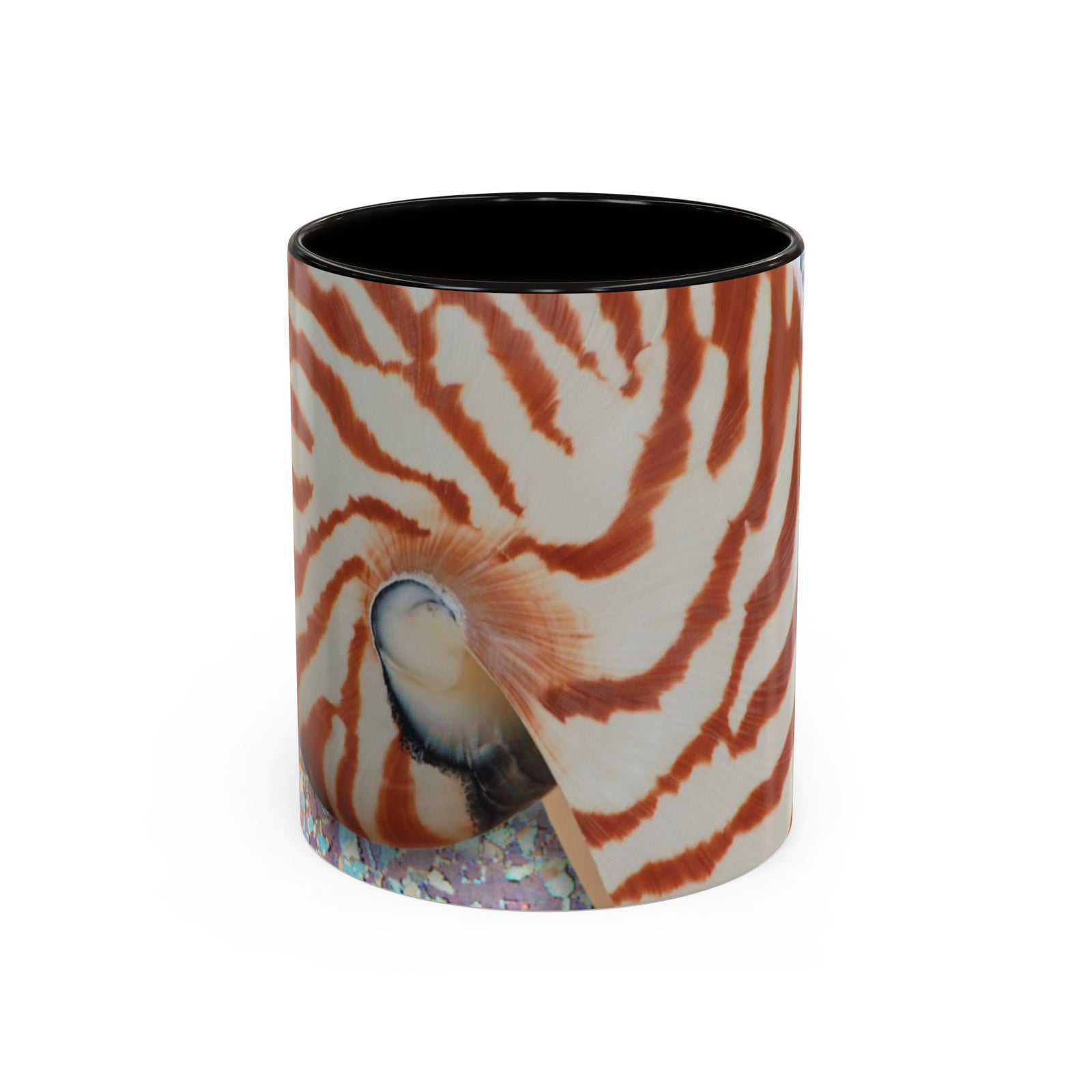 Colorful Mugs (11oz, 15oz), Disco Tiger Stripe Nautilus Macro