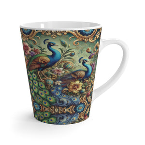 Latte White Mug - Kaleido Peacock Royals