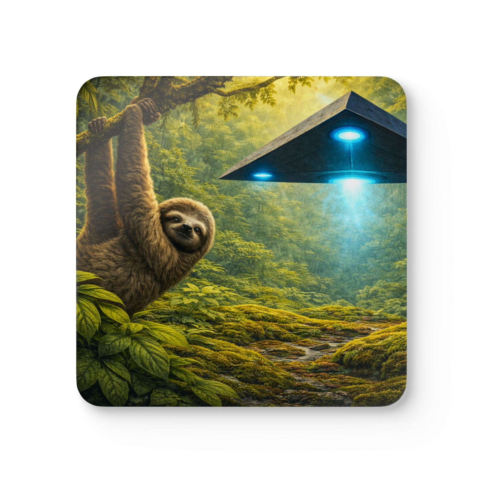 Coaster Set/4 -  UFO & Sloth