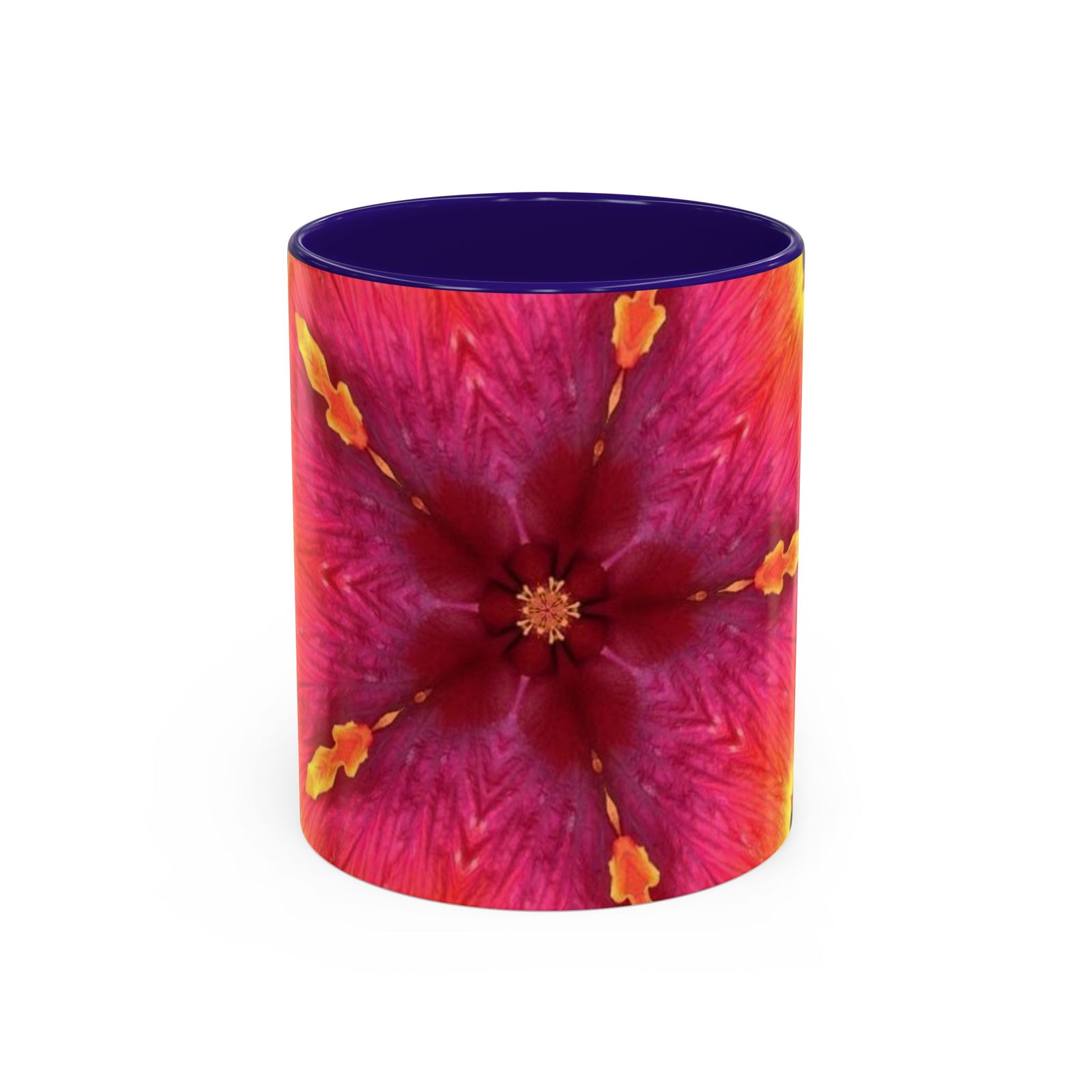 Colorful Mugs (11oz, 15oz), Hibiscus Kaleidoscope #1
