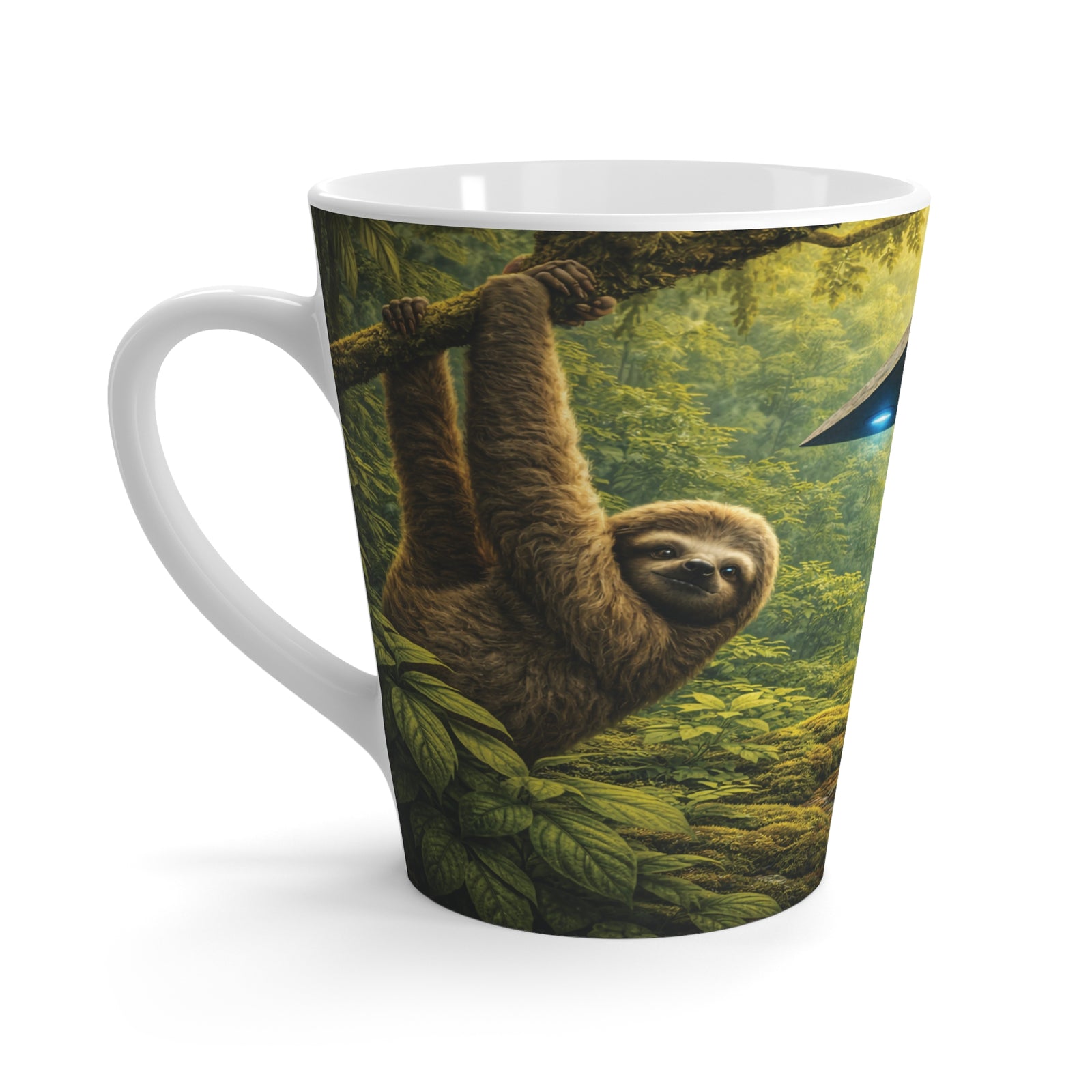 Latte White Mug - UFO and Sloth