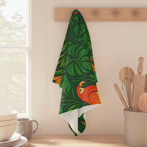 Microfiber Coffee/Tea Towel ~ Jungle Parrot Family