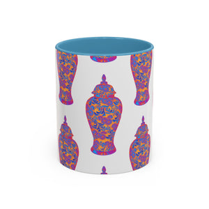 Accent Coffee Mug (11, 15oz), Heatwave Ginger Jar Repeat, Various Colors