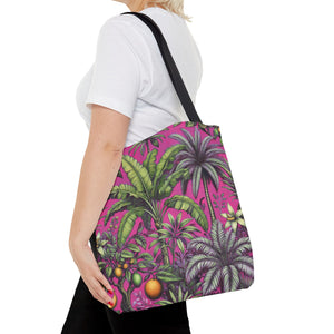 Tropical Fruit/Hot Pink Tote Bag - 3 Sizes