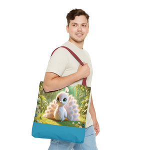 Baby White Peacock Trio Tote Bag - 3 Sizes