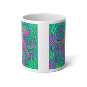 Jumbo Mug, 20oz, Octopus Kraken Joe, Gamma | Tropical Coffee Cup, Gift for Ocean Lovers