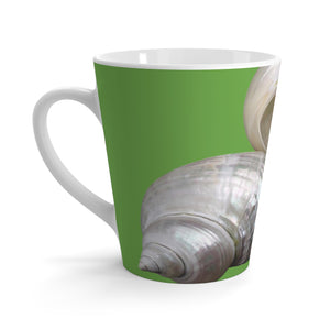 Latte White Mug - Perfect for Coffee Enthusiasts / Lustrous Seashell Trio, Green