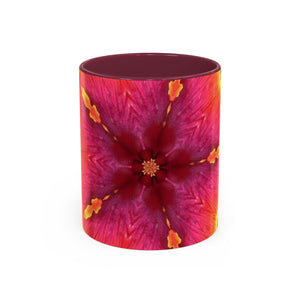 Colorful Mugs (11oz, 15oz), Hibiscus Kaleidoscope #1