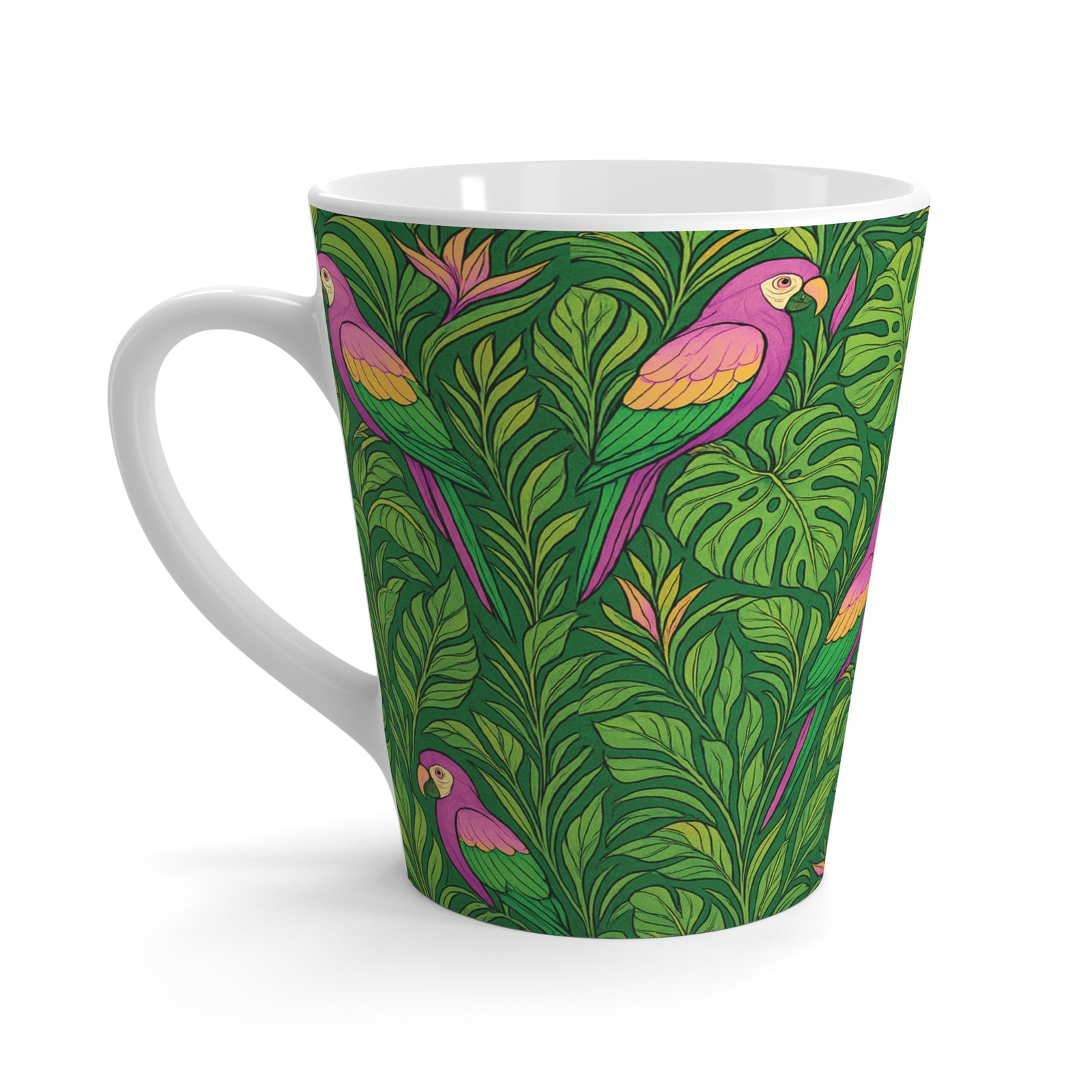 Latte White Mug - Parrot Family/Pink
