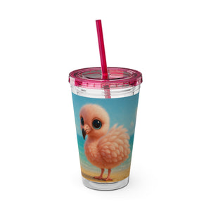 Tropical Tumbler with Straw | 16 oz: Baby Flamingo