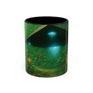 Accent Coffee Mug (11, 15oz), 8 Colors - UFO and Jaguars