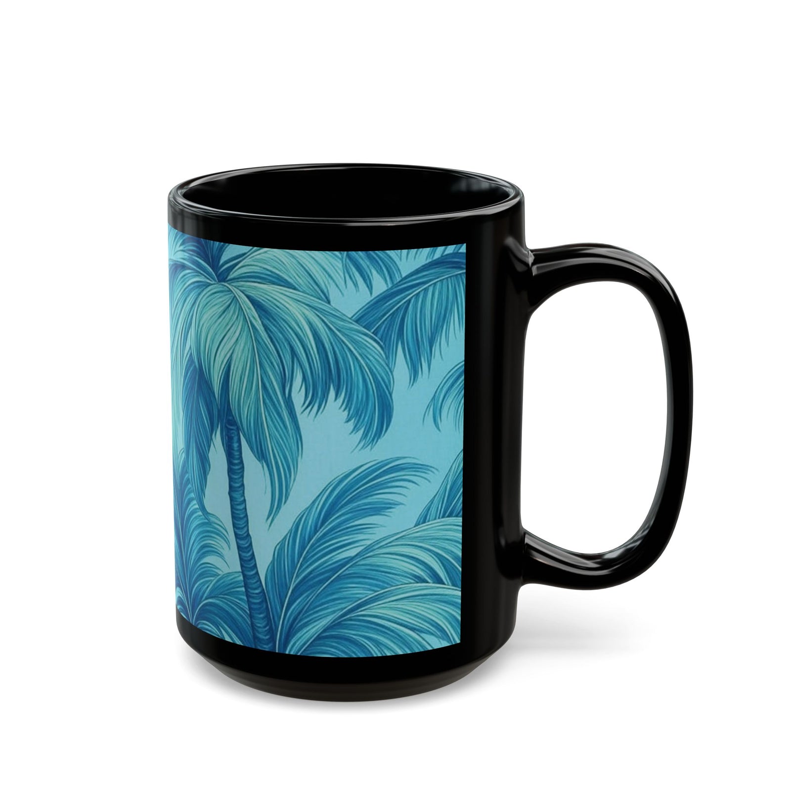 Black Coffee Mug - Azure Palms