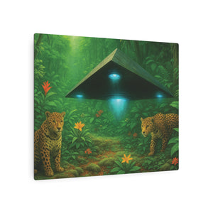 Metal Art Sign — Jungle UFO & Jaguar